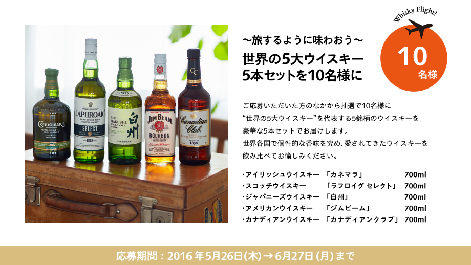 サントリー 世界の5大ウィスキー5本セットプレゼント