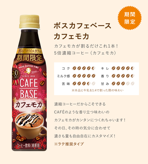 終了しました）カフェベースカフェモカ先行体験キャンペーン サントリー